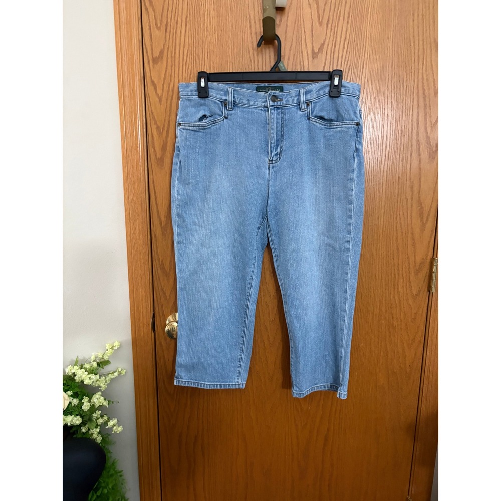 Lauren Ralph Lauren Light Wash Cropped Jeans Womens 12 Blue Denim Capri LRL